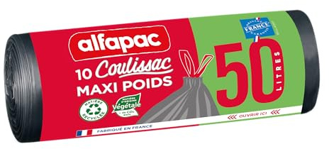 alfapac - 10 sacs 50L coulissac maxi poids - fabriqués en France