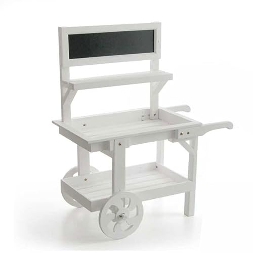 Gicos Carretto Anticato con Lavagna schabby Chic Decorativo espositivo Porta Piante in Legno Colore Bianco 69 * 33 * 85cm arredo Giardino HIA-789908