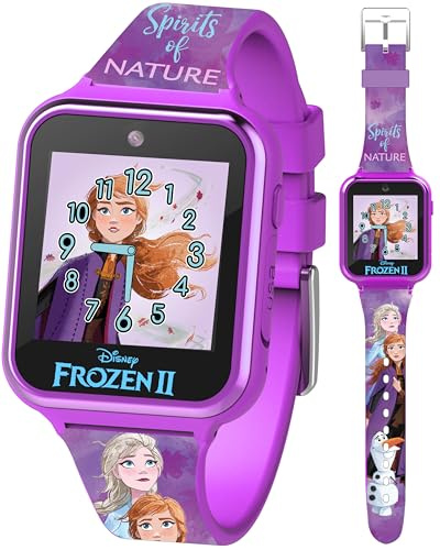 Accutime Kids Disney Frozen Smart Watch with Camera for Kids and Toddlers - Interactive Smartwatch for Boys & Girls with Games, Voice Recorder, Calculator, Pedometer, Alarm, Stopwatch, Purple, 40mm,