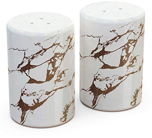 Salière et poivrière moderne en marbre doré en céramique – Salière et poivrière (marbre doré)