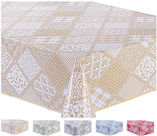 Home Direct Wachstuch Tischdecke Abwaschbar Eckig 140 x 200 cm Beige