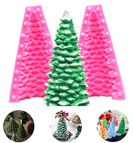 SUNSK 3D Weihnachtsbaum Form Kerzenform Seifensilikonform Fondant Form Kuchen Schokolade Backform für Weihnachtsfeier Dekoration