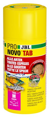 JBL PRONOVO TAB, Futter für alle Aquarienfische von 1-20 cm, Fischfutter-Tabletten, Größe M, 100 ml