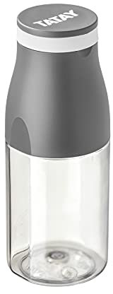 TATAY Borraccia Acqua 400 ml Urban Drink | Coperchio Bicchiere con Fascia Elastica | Ermetica, Tritan Senza BPA | Adatta a Lavastoviglie, Microonde, Frigo e Freezer | 6,7x6,7x17,3 cm, Grigio