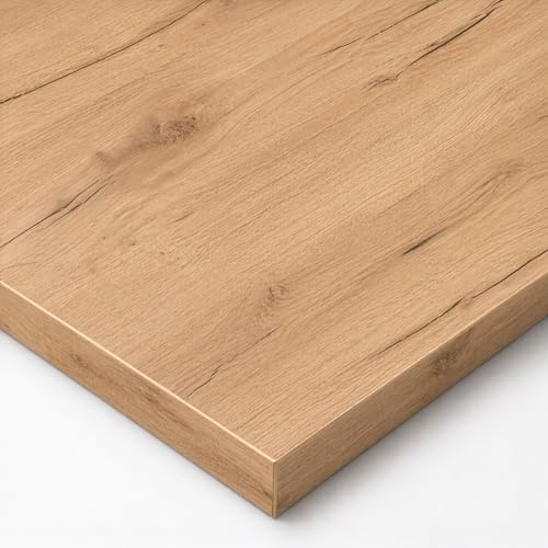 POKAR Bordsskiva 140x60 cm | Skrivbordsskiva Tjocklek 25 mm | Idealisk för Höj och Sänkbart Skrivbord och Matbord | Robust och Stabil Bordsskiva | Tillverkad i Europa | Ek Guld Craft