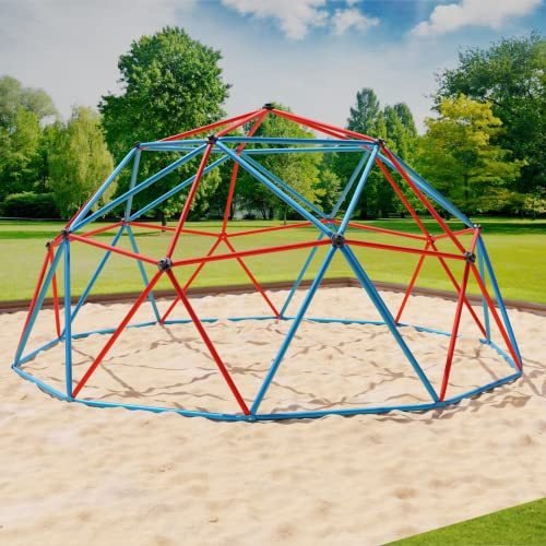 VESKA Klettergerüst DomeClimber Kinder Metall Kletterkuppel Geodome (12FT - 360cm, blau/rot)