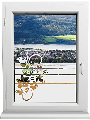 INDIGOS UG - Glasdekorfolie - Schmetterling fliegt- Sonnenschutz H50Line - Sichtschutzfolie - Fensterfolie - für die Küche, Bad ans Fenster, Sichtschutz - selbstklebend - matt