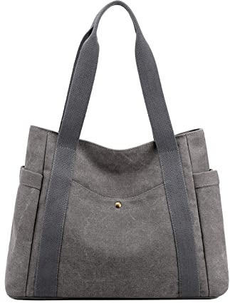 ZHIERNA Damen Handtasche Canvas Tote Schultertaschen Canvas Umhängetasche Große Damentasche Henkeltasche für Arbeit Shopper