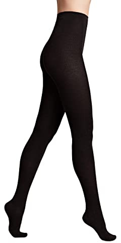 Conte elegant Damenstrumpfhose CASHMERE 250 DEN mit Viskose und Cashmere Extra Dick Glatt Gleichmäßig Verstärkte Zehen Warm für Herbst und Winter Farbe Schwarze Größe 2