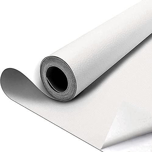SZMMG Kunstleder Selbstklebend 40 * 150cm Weiß Selbstklebende PU-Folie Möbel, Küchenschränke, Wand, Sofa, Lederreparatur, Lederoptik, Dekorfolie, Möbelfolie, Tapete, DIY, Kunstleder, Lederreparatur