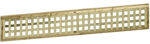 Urban Capped Square 6x1ft (W: 6ft x H: 1ft) Fully Framed Smooth-Planed Modern Decorative Pressure-Treated Trellis Panel Thick/Strong Laths 45mm Holes Width 1828mm x Height: 320mm