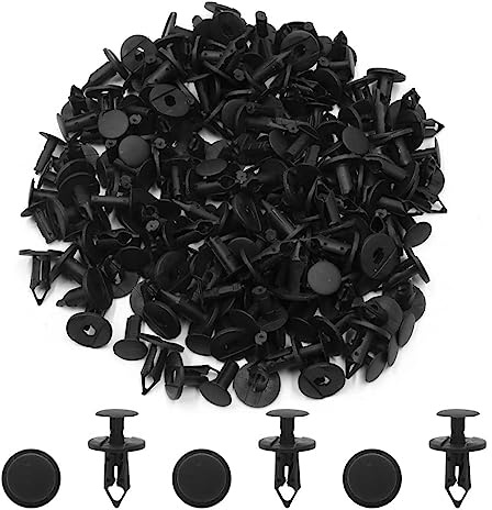 100 clip per carrozzeria auto, rivetti di fissaggio in plastica universali per auto, colore nero 24