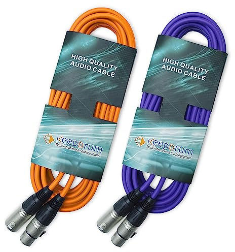 keepdrum mc001xx-10m Mikrofonkabel 3-polig XLR 10m Orange Lila 2 Stück