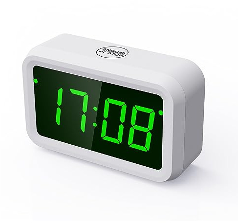 KWANWA Digitaler Wecker Mit Digitale LCD/LED-Anzeige • Helligkeit einstellbar • Snooze-Funktion • 12/24h Format,Perfekte Nachttischuhr für Zuhause, Büro & Reisen
