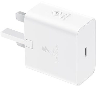 Samsung Galaxy Official 25W Super Fast Charging Travel Adapter (with USB-C to C Data Cable), White