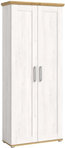 xonox.home - Garderobenschrank Verona 80x196x39 cm in Sibiu Lärche und Artisan Eiche - Eingangsbereich Flurmöbel Dielenmöbel - stabile Konstruktion funktional einfache Montage