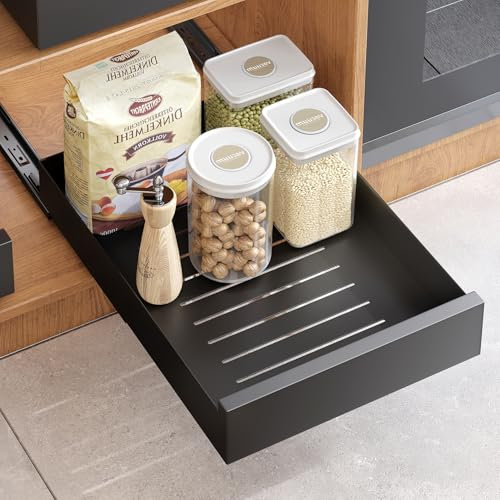 Kitstorack Teleskopschublade, Ausziehbare Schubladen-Aufbewahrungsregale für Küchenschränke, Ausziehbare Ausziehbare Schublade, Slide out Cabinet Organizer Küche, 43 Tiefe x 25 Breite x 8 Höhe cm