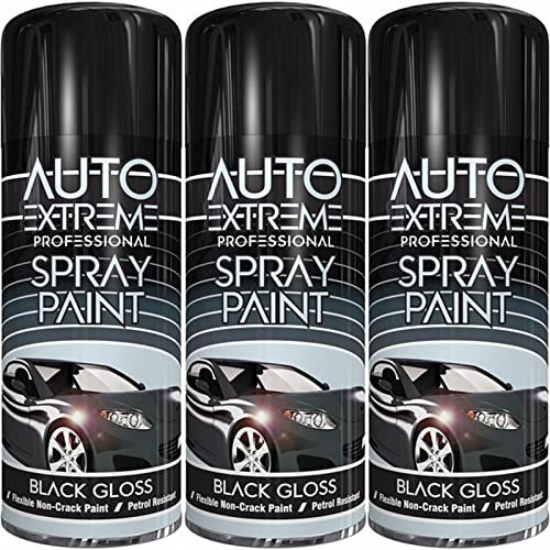 Z&A - Black Gloss Spray Paint 400ml - Glossy Finish Quick Drying Automotive Cans - Long Lasting Smooth Application - All Purpose Aerosol Indoor & Outdoor Spray Paints - For Metal, Wood & Plastic (3)