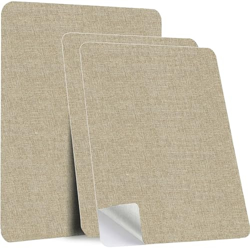 Fondlife Flicken Selbstklebend Stoff,3er 20X30cm Stoff Reparatur Patches Selbstklebend,Stoffe-Reparaturaufkleber,Leinenstoff-Reparaturflicken für Autositze,Kopfteile,Vorhang,Möbel,Sofa (Dunkelbeige)
