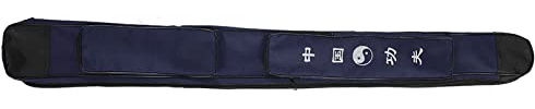 BONKZEBU Sac de Transport à Bandoulière Multifonction en Toile épaisse pour Arts Martiaux Chinois, épée Monocouche (Bleu)