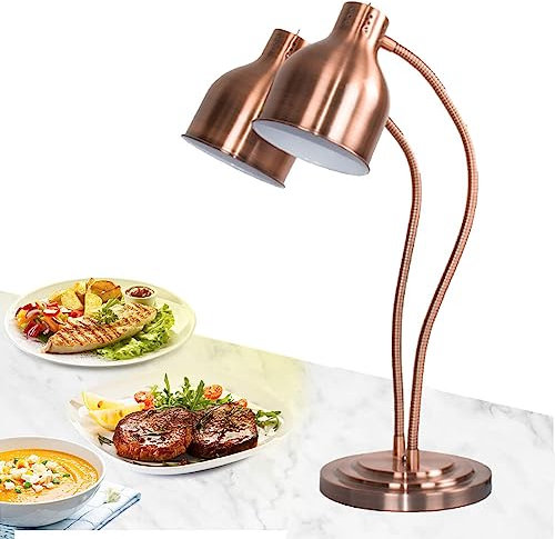 Lampada scaldavivande a Doppia Testa, Lampada riscaldante da Cucina Commerciale da 500 W Lampada scaldavivande, Estensibile Fino a 70 cm, Tavolo scaldavivande da Buffet da Cucina del Ristorante, CAS
