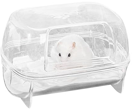 Hamster Sand Bath, Vasca da Bagno di Sabbia, Bagno per Animali, Doccia di Sabbia per criceti, Bagno di Sabbia Trasparente, Vasca da Bagno per criceti, Habitat per Animali, Vasca da