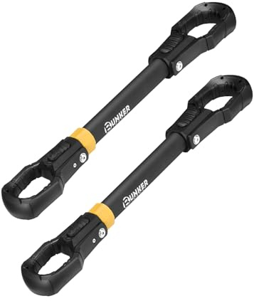 BUNKER INDUST 2 PCS E Bike Adapter Bar Fits Up to 100lbs for E Bike Rack, Adjustable Aluminum Bike Crossbar with Rubber Hooks, Adapt Diverse Bike Frames, Women's BMX & Non-Standard Frames