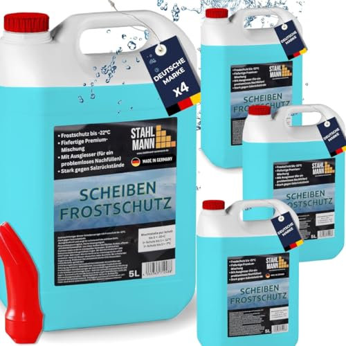 STAHLMANN® Scheibenfrostschutz 4x5 L [MADE IN GERMANY] - ScheibenfrostschutzKonzentrat für klare Sicht – Scheibenfrostschutz bis -22°C