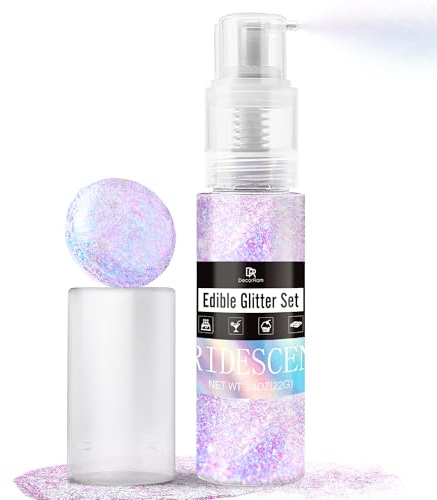 Irisierend Essbarer Glitter Spray – 22g Essbarer Glitzerstaub & Lebensmittelfarbe Spray zum Dekorieren von Torten, Kuchen, Getränken, Süßigkeiten & Cocktails. Lebensmittelechter Glitzer in Pulverform