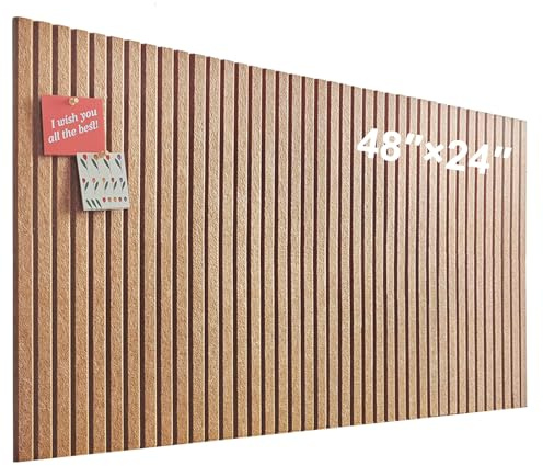 AkuDecor Large Cork Board for Walls 120 x 60cm, Burnt Orange | 8 Pack Felt Pin Board, 40 Adhesive Tabs, Notice Boards for Home, Bulletin Boards for Home Office Decor