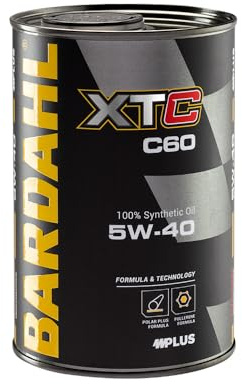 Bardahl - XTC C60 SAE 5W-40 - Huile moteur pour voiture, lubrifiant pour moteurs essence ou diesel, 1 L