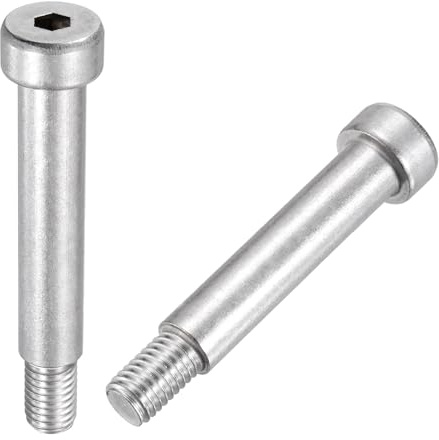 sourcing map Lot de 2 boulons à épaulement en acier inoxydable 304 de 12 mm de diamètre d'épaule de 55 mm de longueur d'épaule M10 x 1,5 à douille hexagonale pour machines de moulage par injection