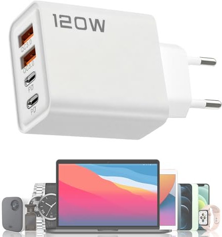 Quick Charge Cube Plug Adapter - 120 Watts Type-C USB Converter Adapter for Kitchen, Travel, Home, Bathroom, Men and Computer