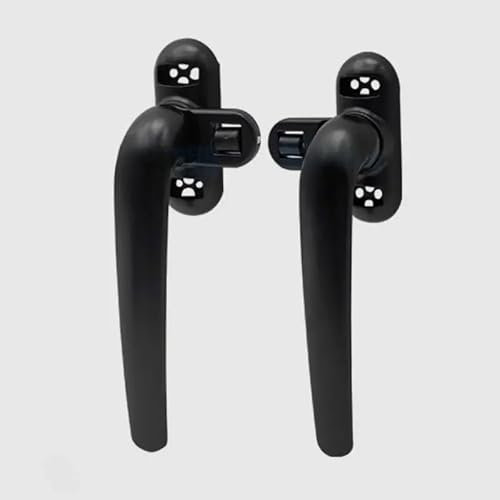 YZWHKJ Manija de Ventana,Manilla Puerta Aluminio 1 par de manijas universales for Ventanas con Llave y Cerradura for Puertas de Ventanas con Doble acristalamiento.(Black 1pair)