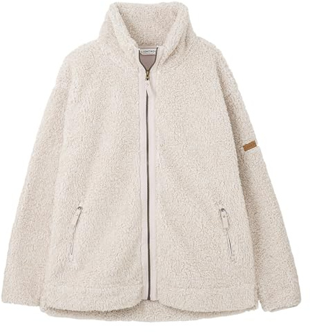 LightHouse Women's Cobh Fleece Jacket - Warm Full Zip - Funnel Neck - Straight Fit - Two Front Pockets - Cosy Outdoor Layer - Irish Cream - Size 16