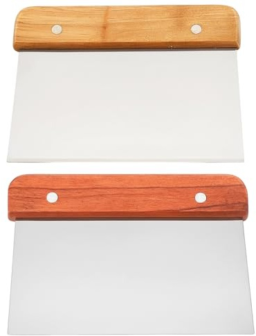 Dough Cutter, 2 Pack Kitchen Scraper for Baking, Food Scraper with Ergonomic Handle, 14.9x11x1.5 cm