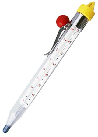 ERINGOGO Termometro da Cucina per Zucchero e Sciroppo con Clip Vetro Sicuro e Uso Multipurpose per Dolci e Caramelle Accessorio Pratico per Preparazioni Casalinghe