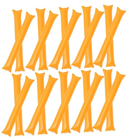 FOMIYES Palos de Animación Inflables 50 Unidades Color Naranja Varitas Sonoras para Eventos Deportivos Generadores de Ruido Portátiles para Baloncesto Fútbol y Animación al Aire Libre