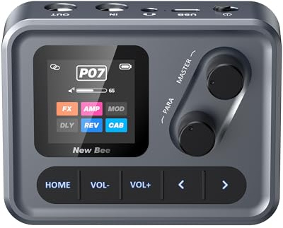 Guitar Effects, Guitar Pedal Bass Multi-Effects Processor with 6-Module Effects Unit and 80 Editable Presets, USB OTG Audio Recording with App and Bluetooth for Bass Acoustic Guitar Performance