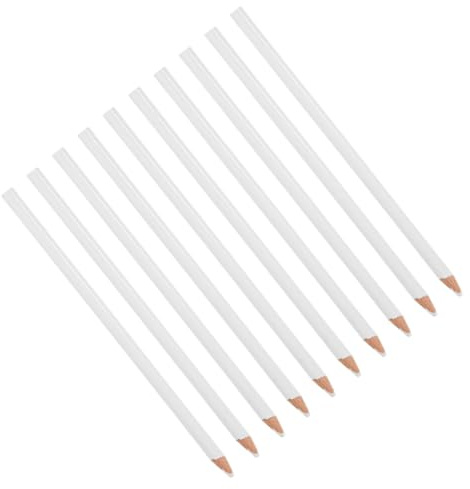 LAPYAPPE 10Pcs White China Markers Grease Pencils 4.0Mm Core for Fabric Sewing Marking, Glass, Metal, Plastic Drawing Crayons Tailor’S Chalk Pencils for Cutting and Crafting