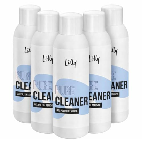 Lot de 5 nettoyants à ongles à la fraise 5000 ml (5 × 1000 ml) | Nettoyant professionnel pour ongles avec parfum fraise | Élimine la couche de dispersion, la graisse et la poussière | Pour gel UV/LED