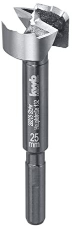kwb SPEED Forstnerbohrer ø 25 mm aus vergütetem Spezialstahl mit präzisem Wellenschliff, Zentrierspitze, optimal geschärften sowie gehärteten Schneiden und polierter Oberfläche