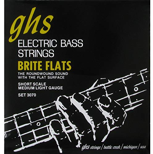 GHS Brite Flats - 3070 - Bass String Set, 4-String, Regular, .049-.108, Short Scale