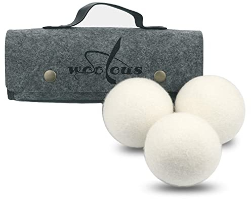 Woolous Lot de 3 Balles de Séchage en Laine Réutilisables XL - Boules de Séchage en Mouton de Nouvelle-Zélande - Balles de Séchage Naturelles Parfaites Pour Réduire Les Rides et Réduire