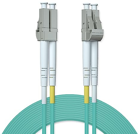 ipolex Cavo patch in fibra LC a LC multimodale, cavo fibra ottica 10Gb OM3, cavo Internet in fibra ottica duplex 50/125μm jumper fibra ottica LSZH per transceiver MMF SFP/SFP+, 50 metri, 1-Pack.