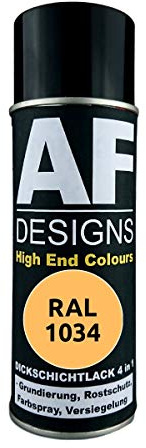 Alex Flittner Designs Spraydose RAL 1034 Pastellgelb Dickschichtlack Lack | Dickschichtlack Spray 4 in 1 - 400 ml