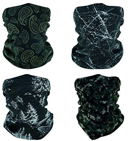 SMEHCF 4 Bandeau Multifonctionnel Bandana Cagoule Demi-Couverture Masque écharpe de Cou pour Moto vélo randonnée pêche