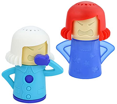 LEEFONE Angry Mom Microwave Cleaner and Chilly Mama Freezer Odor Absorber, 2 PCS Kitchen Gadget Tools Quickly Removes Stains and Odors (Steaming Mama and Fridge Mama)
