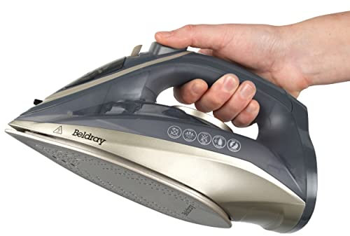 Beldray BEL01609 Titanium 2 In 1 Cordless Steam Iron - Use With Or Without Cord, 360° LED Charging Base, Ceramic Soleplate, Anti-Calc & Drip Functions, 140g/min Steam Shot, 230ml Water Tank, 2600 W