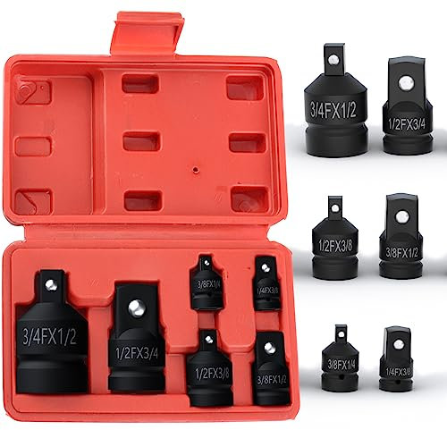 Adapter Satz Stecknuss-Adapter Steckschlüsselsatz 6 Teilig Adapter-Set Stecknussadapter Set Öldienst-Schlüsselsatz für Knarren, Nuss, Steckschlüsseln, 1/4' 3/8' 1/2' 3/4'